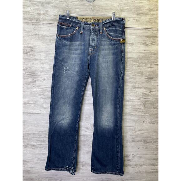 G Star Raw Core Regular Jeans 31x32 Mens Blue Denim Straight Leg Cotton - Picture 1 of 13